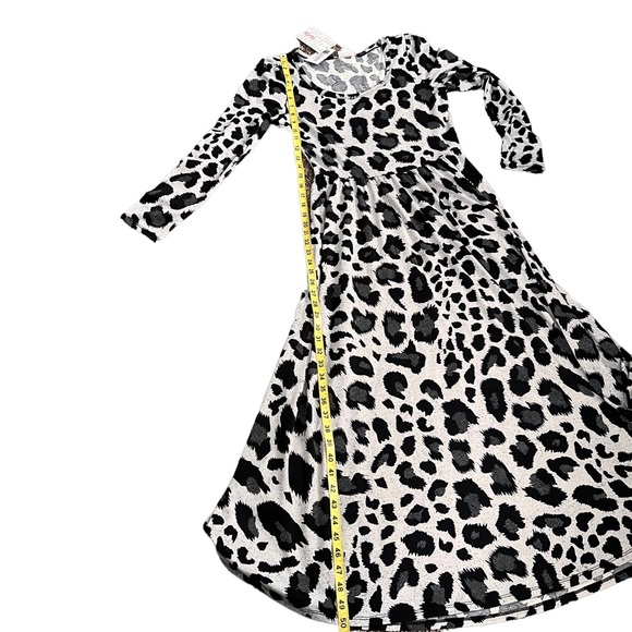 NWT LuloRoe Ryane Empire Waist Dress Leopard Gray Black Long Sleeve Stretch - Picture 8 of 13